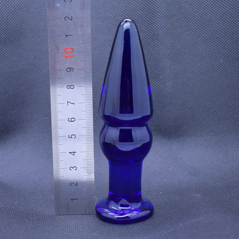 Стекло анальные игрушки Анальная пробка с украшением в виде крупных кристаллов