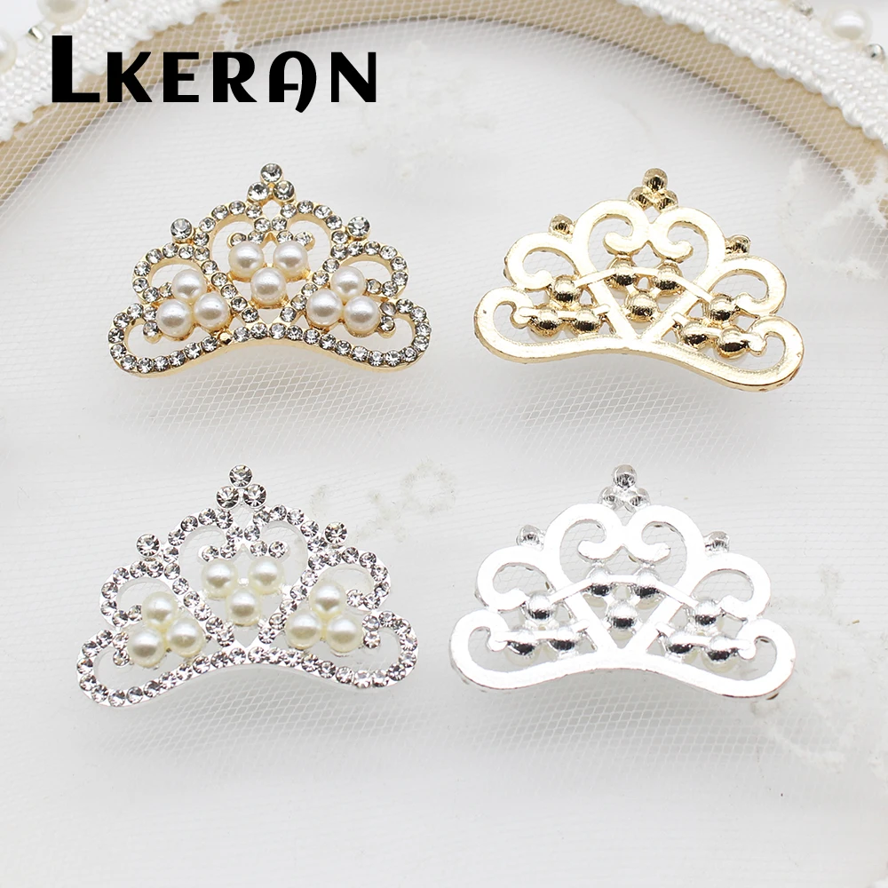

LKERAN 10 шт./лот мини-корона хрустальные жемчужные пуговицы свадебное украшение Стразы для рукоделия одежды diy Швейные аксессуары