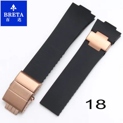 BRETA 25*12 мм водонепроницаемый силиконовый резиновый stap черный коричневый синий ремешок для часов для Ulysse Nardin морской Diver ремешки для часов