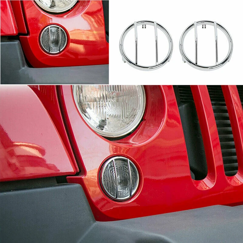 Car Chrome Turn Signal Light Ring Cover Trim Wheel Eyebrow Protector for Jeep Wrangler JK 07-17 | Автомобили и мотоциклы