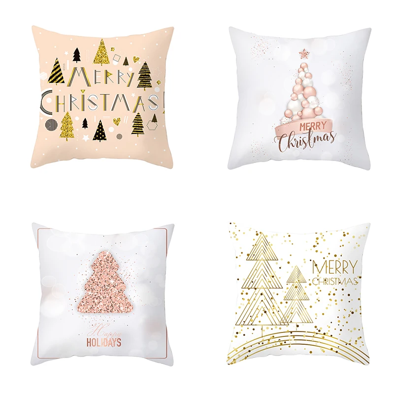 Рождественский Декор из розового золота Подушка Чехол домашнего декора мягкая