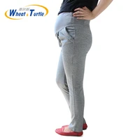 mid grey good quality comfortable cotton maternity capris all match all season suitable casual harlan pants for pregnant women