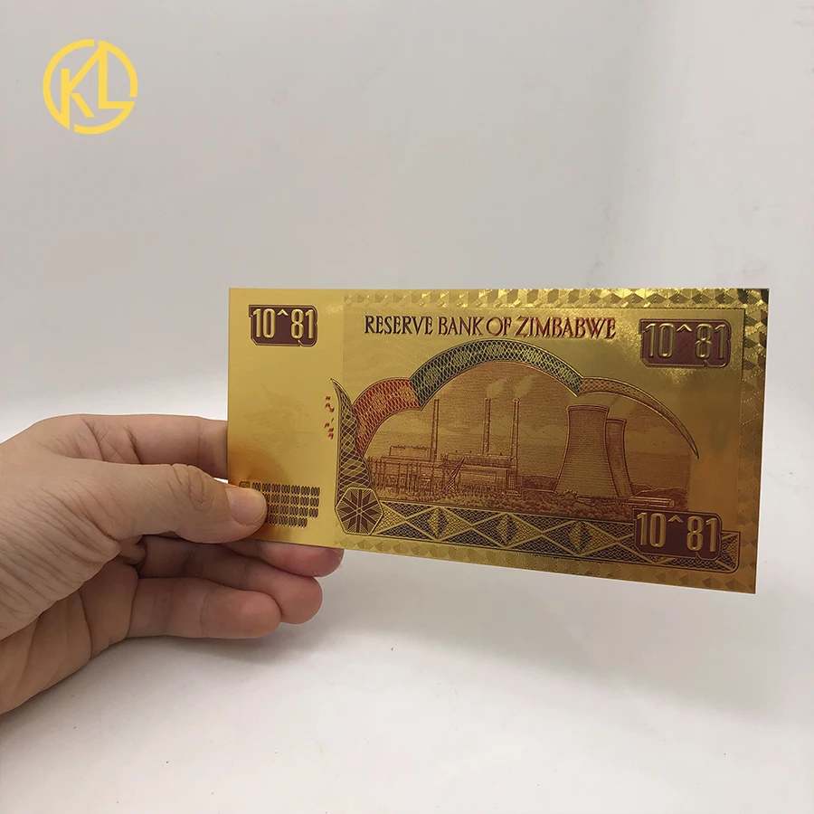 Золотая Серебряная фольга Dragon One Centillion 100 триллион Quintillion Decillion 5 восьмиугольников vigintillion долларов, Банкнота из Zimbabwe Виа
