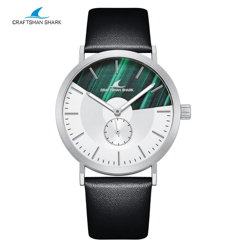 

The New Fashion Brand Focuses On Men's Fashion Quartz Watches Round Contrast Silver Dial Waterproof Quartz Watches