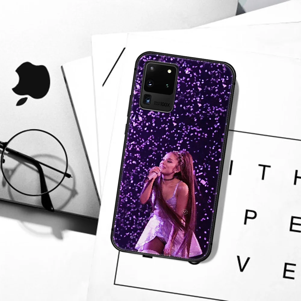 

A-Arianas Grandes Singer Phone Case For Samsung Galaxy S 6 7 8 9 10 E 20 UITRA FE 21 Edge Note 8 9 10 Plus black Funda 3D Prime