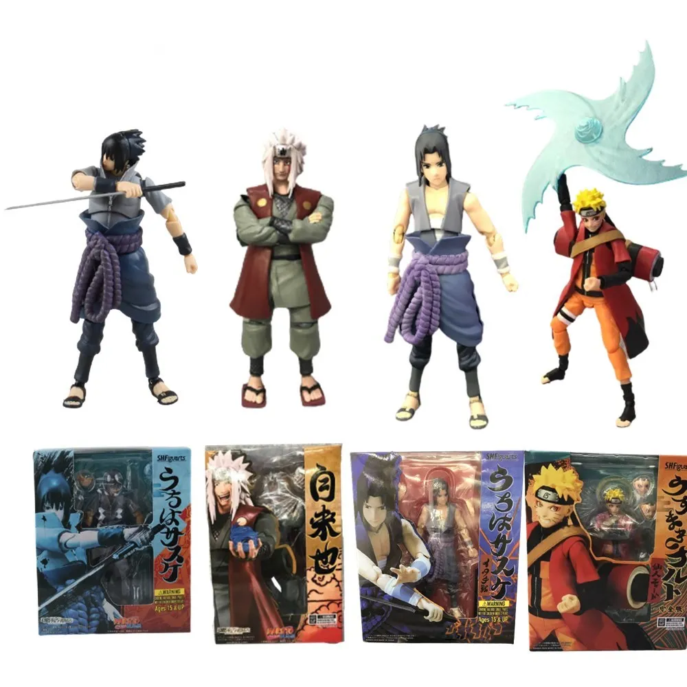 Аниме фигурки Наруто Узумаки из ПВХ Uchiha Sasuke Jiraiya SHF модель экшн-фигурки коллекция