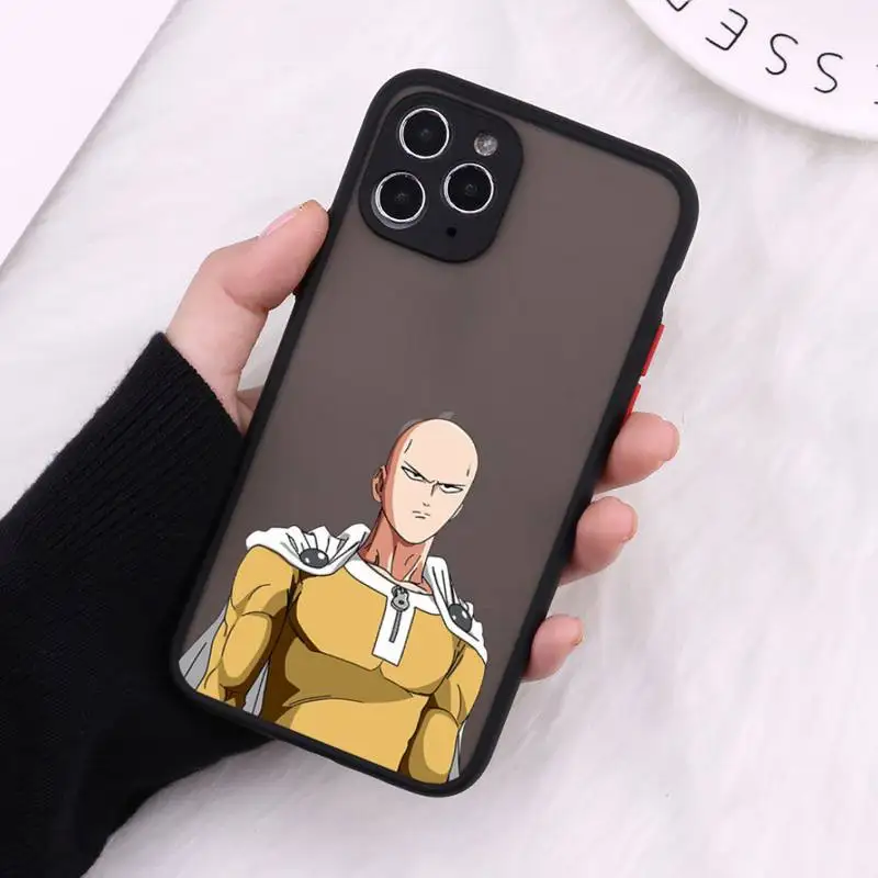 

Japan Cartoon Anime One Punch Man Phone Case Matte Transparent for iPhone 7 8 11 12 s mini pro X XS XR MAX Plus cover funda