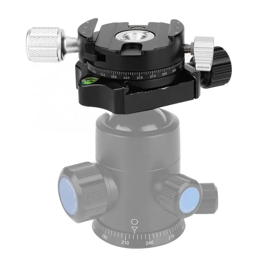 QJ-07 Aluminum Alloy 360 Degree Rotatable Panoramic Tripod Head with Scale Level 1/4 Inch Screw Gimbal | Электроника