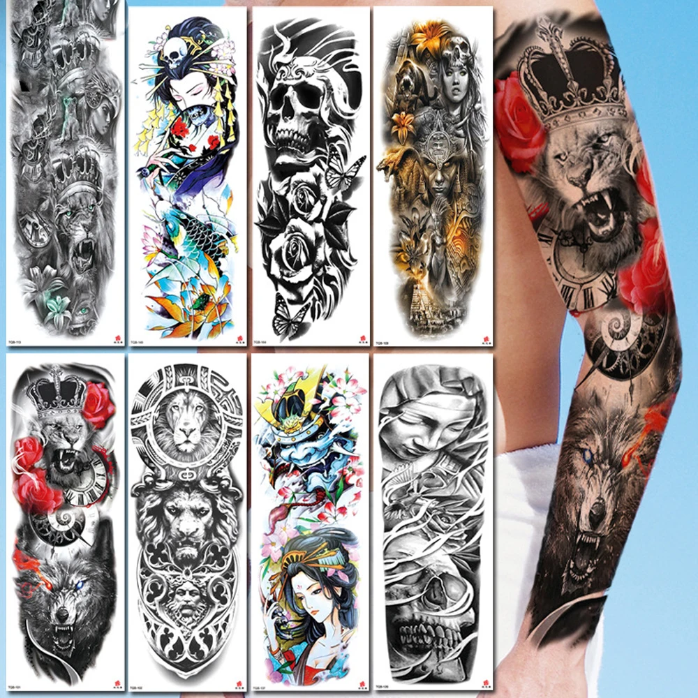 Водостойкая Временная тату-наклейка для мужчин женщин тотем Геометрическая