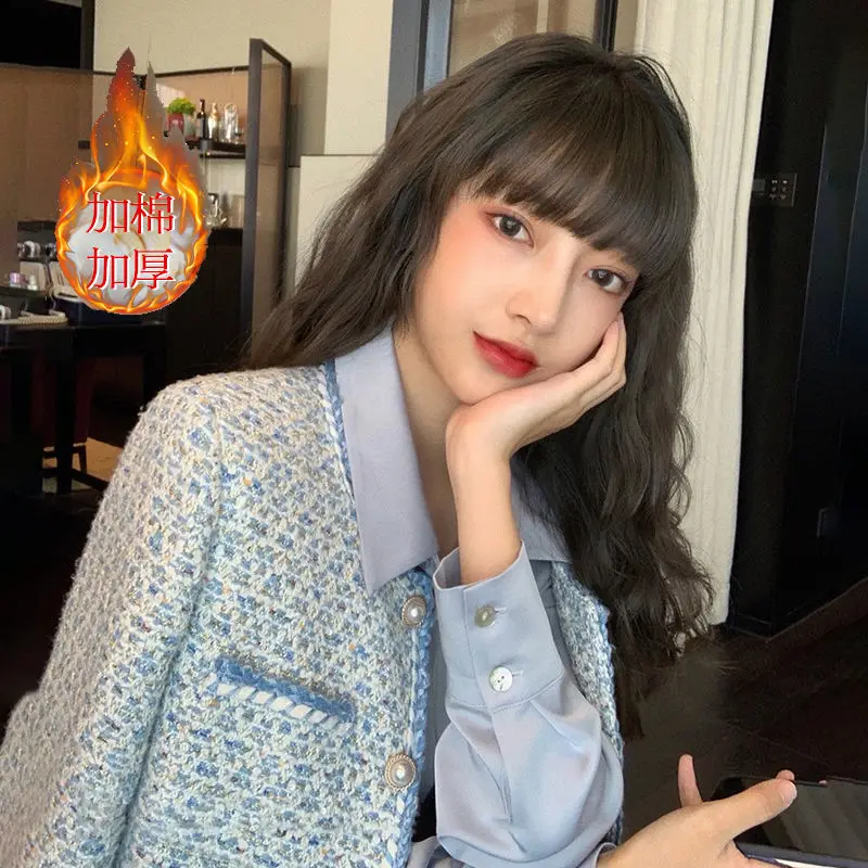 Корейская женская белая твидовая Базовая куртка пальто для женщин 2020 одежда