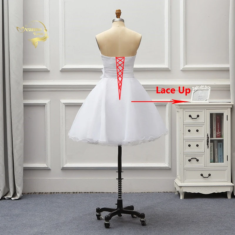 Женское свадебное платье до колен белое короткое Кружевное трапециевидной формы