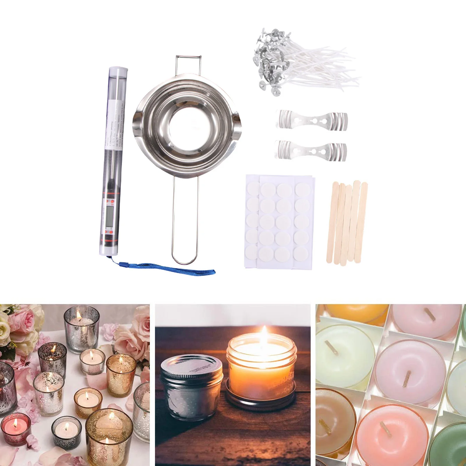 

DIY Candle Crafting Tool Kit Candles Making Tools With Melting Pot And Thermometer For Beginner Candle Making