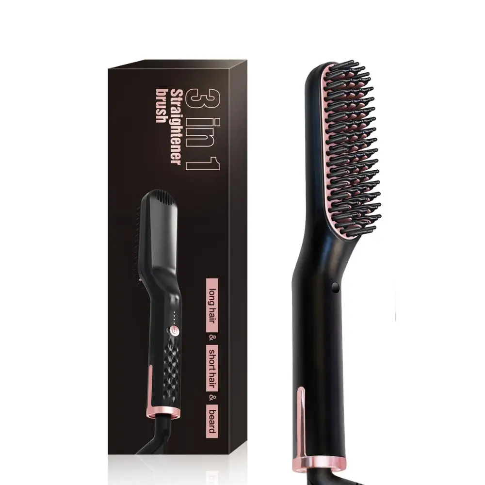Быстрый выпрямитель для бороды многофункциональная 3 в 1 щетка выпрямления волос
