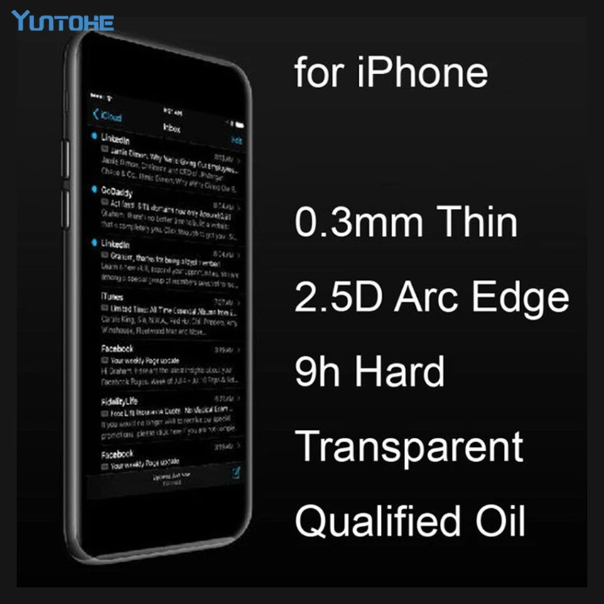 300 шт./лот переднее 2.5D Закаленное стекло для iPhone 11 12 13 Pro max X XR Xs 8 7 6 Plus 5 watch 0 33 мм 9H