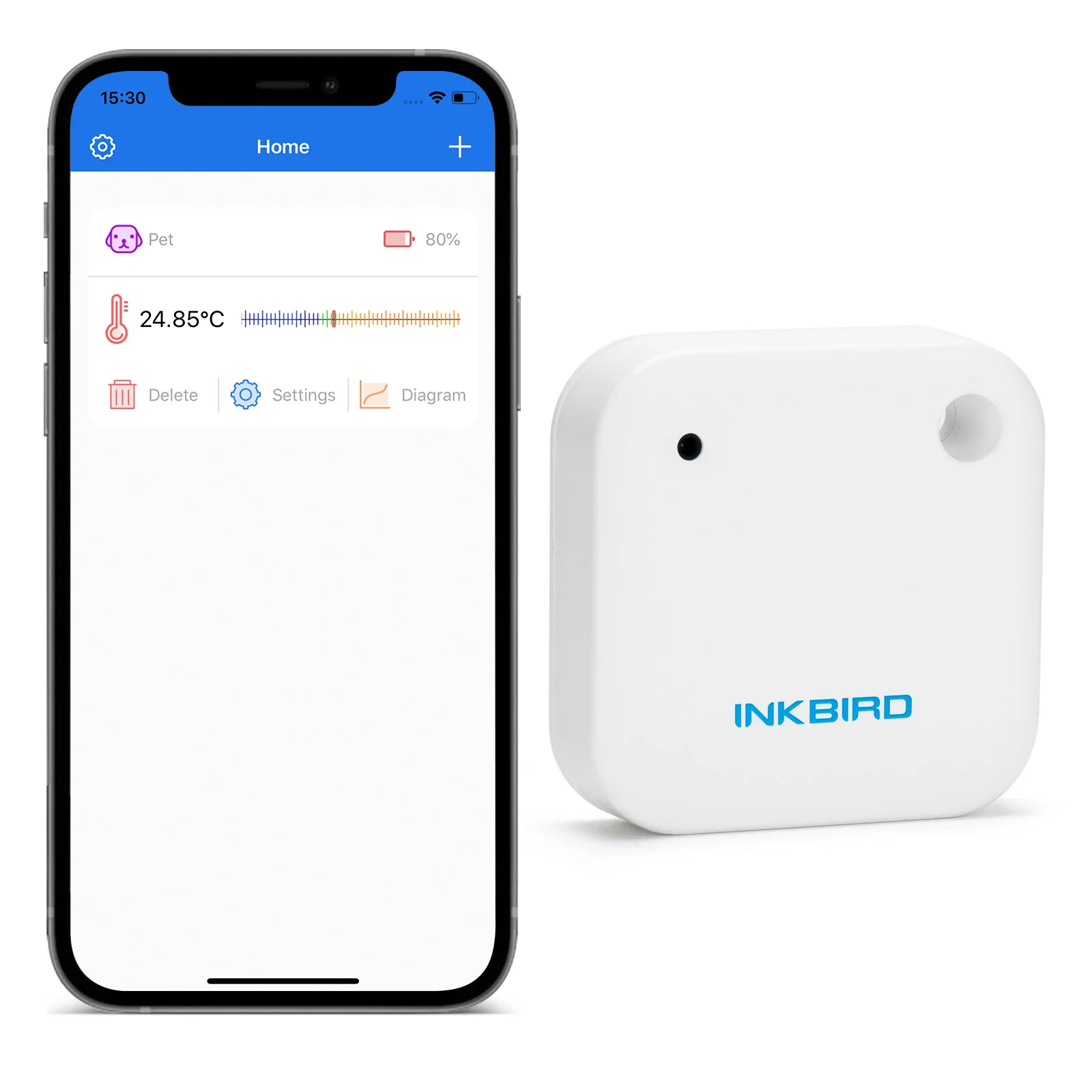Medidor de Temperatura Magnético Embutido à Prova Dágua Bluetooth com Alarme por App Controle Remoto Registrador de Dados Termômetro para Geladeira e Cozinha Instrumentos de temperatura