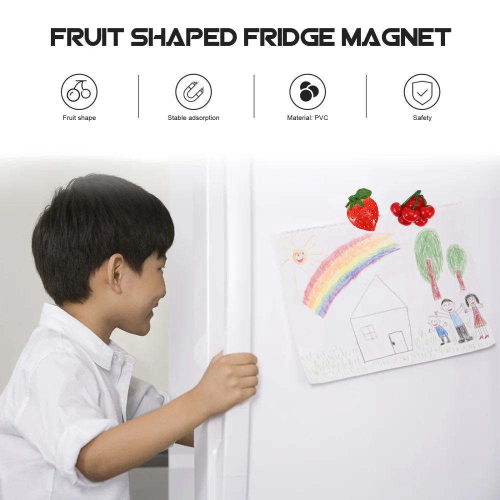 

4pcs Magnet Refrigerator Fruits Stickers Decorative 3D Fridge Stickers