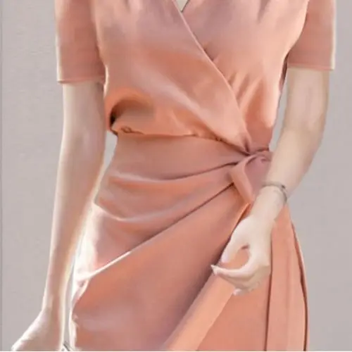 

Fashion Professional Shirt Skirt Summer New V-neck Short-Sleeve Dress Woman Dress Vestido De Mujer Femme Robe