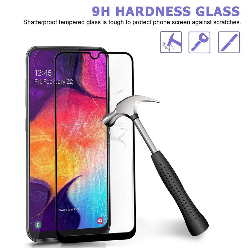6D полное покрытие закаленное Стекло для samsung Galaxy M10 M20 M30 A10 A20 A30 A40 A40s A50 A60 A70 A80 A90 с уровнем твердости 9H Экран протектор