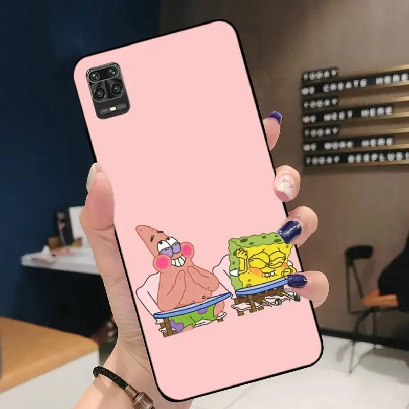 

Soft Cover Friends Sponges Cartoon Bobs Phone Case For Redmi 7 8 9 A K20 30 Pro Note 8 9 Pro 9s