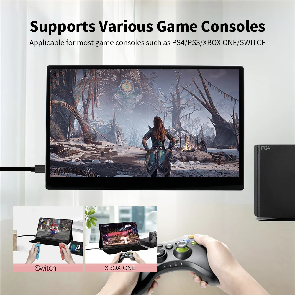 Arealer 4K портативный монитор 15,6 ''сенсорный экран светодиодный монитор ips экран расширения 3840 × 2160 портативный монитор для переключателя/PS4/xbox