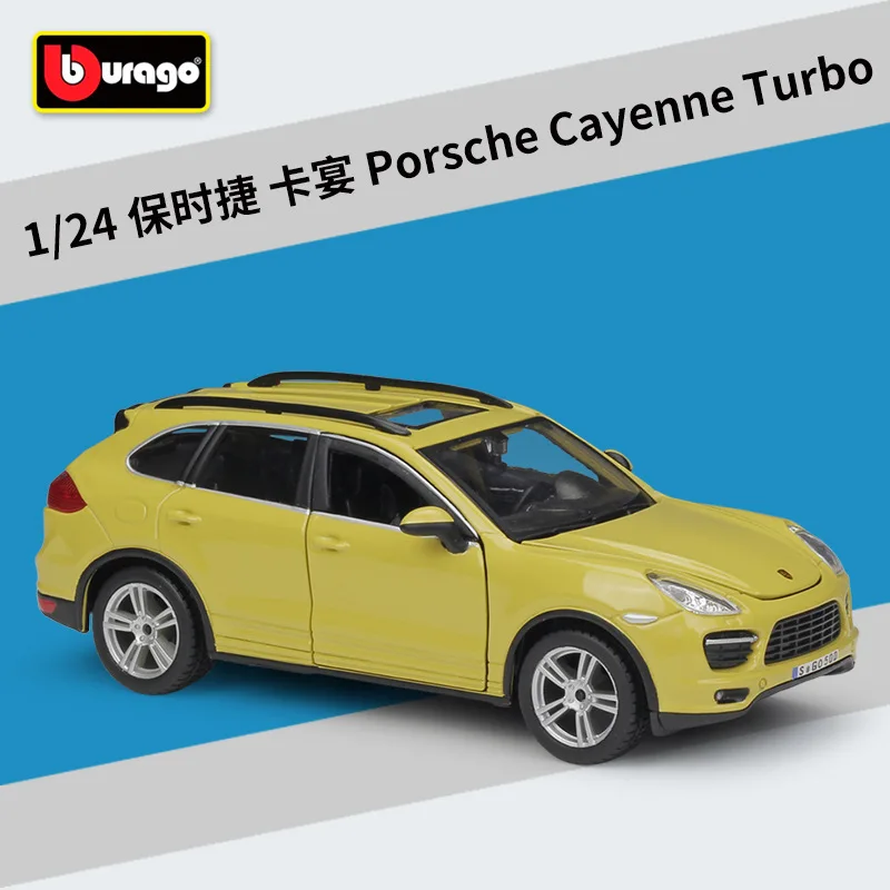 

Bburago 1:24 Porsche Cayenne Turbo Racing Car Yellow Static Simulation Diecast Alloy Model Car Adult Collection Toy for B41