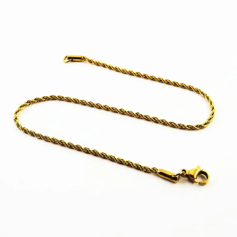 Женский браслет-цепочка из нержавеющей стали 2 мм