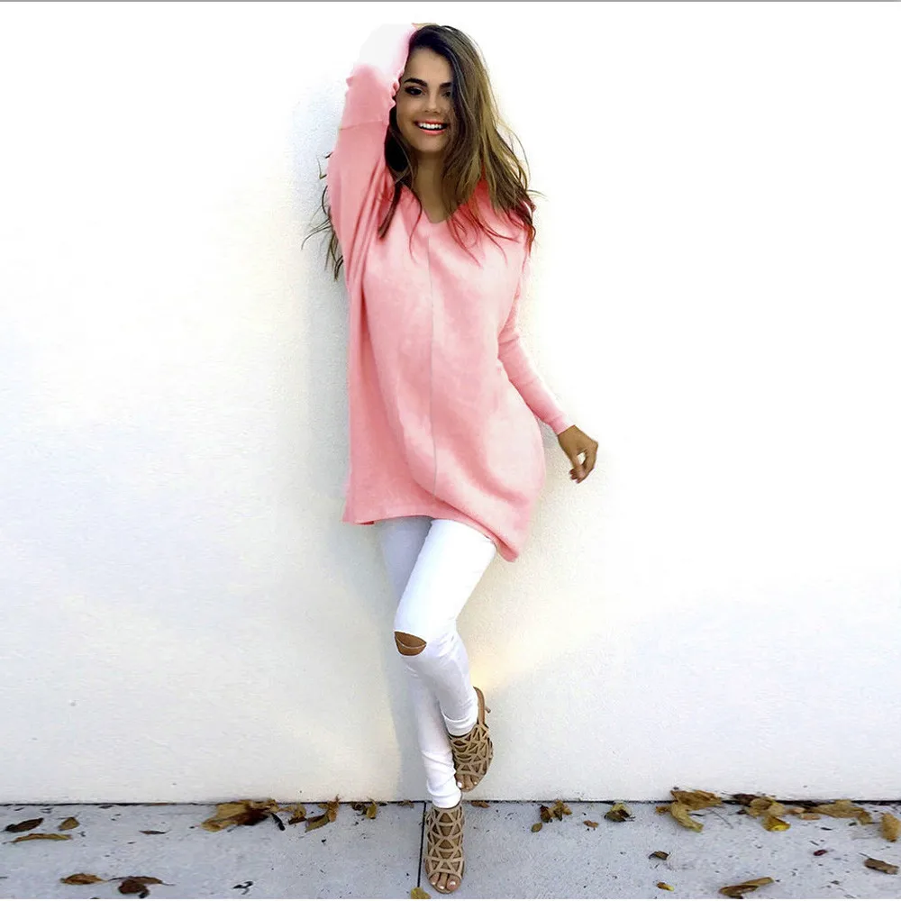 Модный женский свитер сексуальный Повседневный джемпер с длинным рукавом