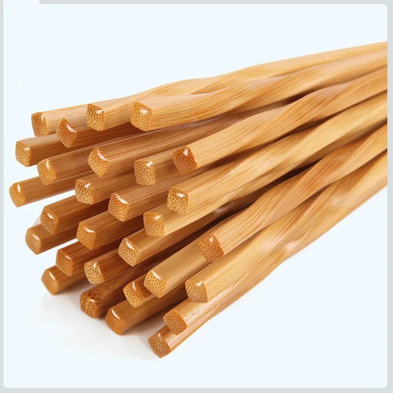 

5pair Handmade Natural Bamboo Wood Chopsticks Healthy Chinese Carbonization Chop Sticks Reusable Sushi Food Stick Gift Tableware