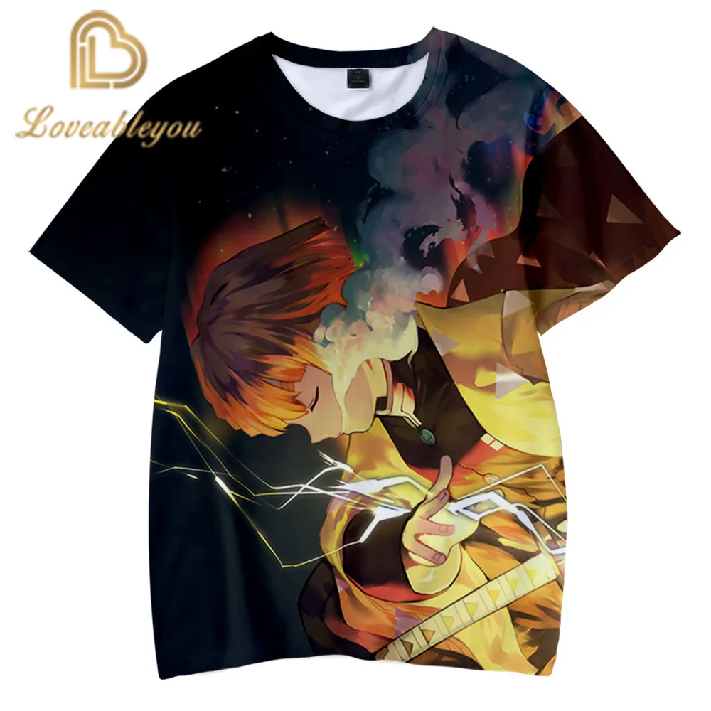 Футболка мужская с графическим принтом Demon Slayer забавная уличная одежда в стиле