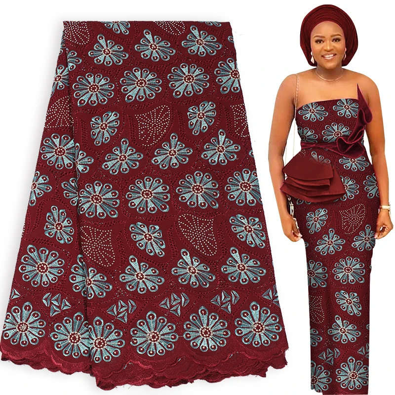 Новая вышитая цветочная ткань горячей фиксации дизайнерское шитье 5 ярдов