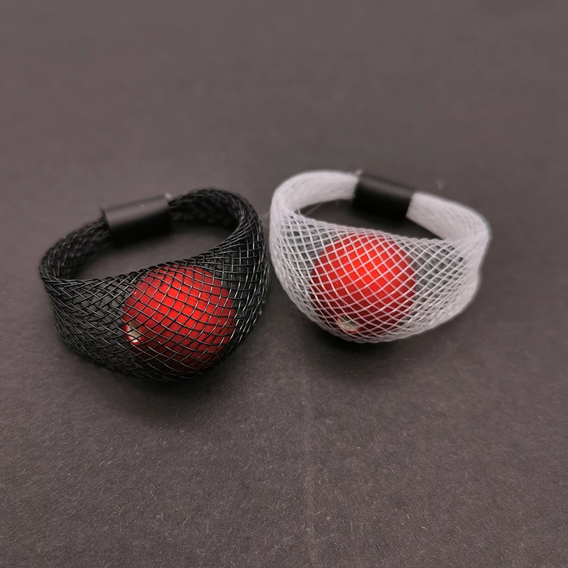 

UKEBAY New Mesh Ring Women Pearl Rings Hollow Mesh Elasticity Chain Luxury Desigener Gift Black Rings Wedding Party Jewellery