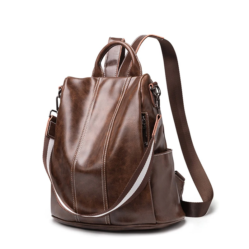 Рюкзак на молнии из искусственной кожи в стиле ретро Многофункциональный модный