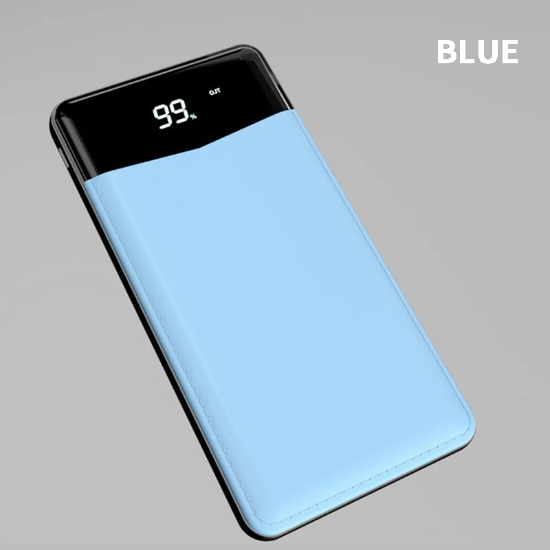 Ультратонкий мобильный внешний аккумулятор 20000 мАч двойная подзарядка