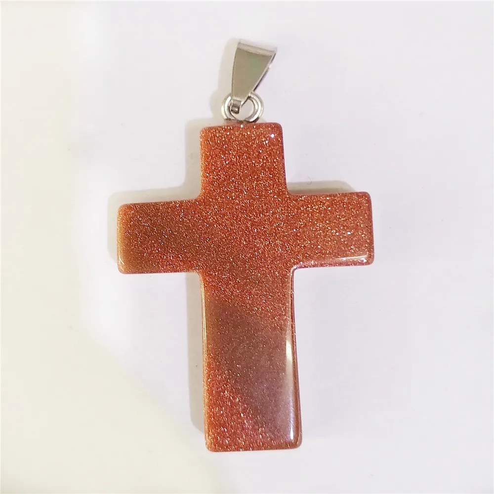 

4 шт. 40x28x8 мм золотой песок, крест, ручная резка, DIY ожерелье, ювелирные изделия, рейки, реальный подарок