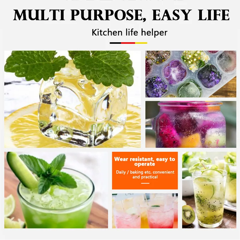 

24 Silicone Ice Cube Mold Ice Cube Tray Food Grade Whiskey Party Bar Cocktail Drink Ice Box DIY Chocolate Ice Cream Maker Mould