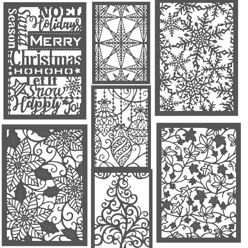 Счастливого Рождества прямоугольная рамка металлические штампы трафареты для