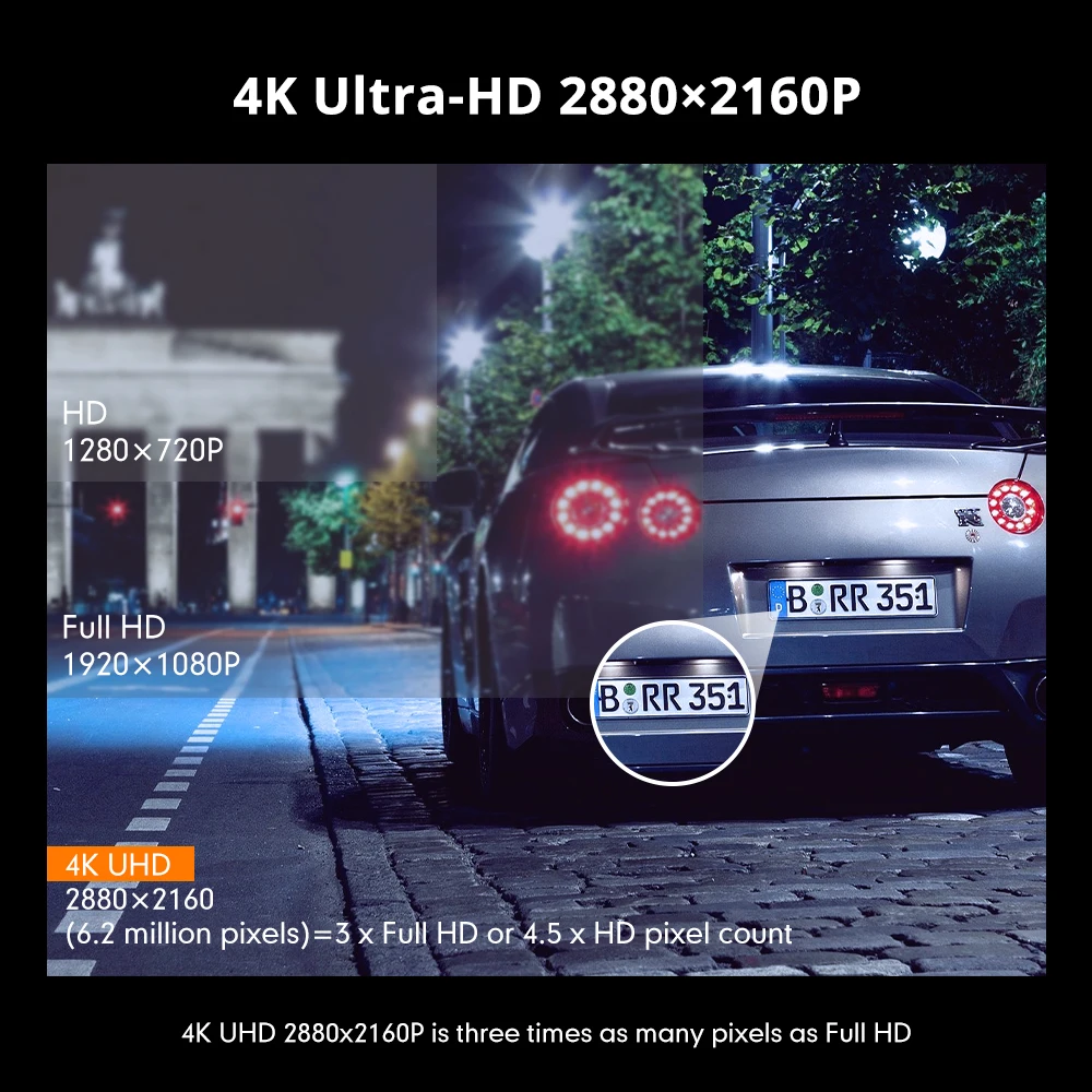 $59.35 AZDOME GS63H Dashcam Dual Lens 4K Car Camera Built-In GPS Wi-Fi Front and Rear Dash Cam G-Sensor Motion Detection