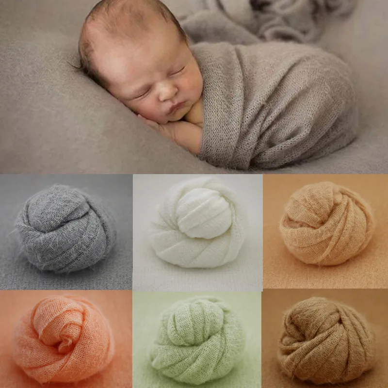 

Baby Mohair Receiving Blanket Infants Sleeping Swaddle Wrap Newborn Photography Props Backdrop Photo Shooting Accessories