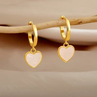 heart pendants aesthetic earrings for women vintage hoop earrings sweet korean style cute charms fashion jewelry gift for friend
