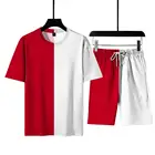Мужской спортивный костюм, дышащая футболка с коротким рукавом и шорты, повседневная одежда, спортивный костюм для фитнеса, 2021