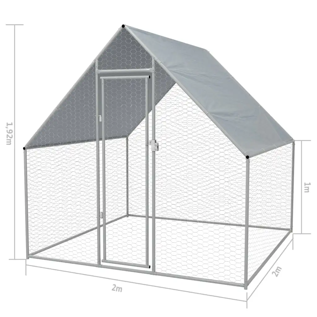 

Outdoor Chicken Cage Galvanized Steel 6'6"x6'6"x6'3"