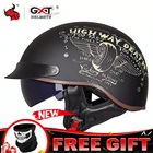 Мотоциклетный шлем GXT, для мужчин и женщин, ретро, дышащий, в горошек