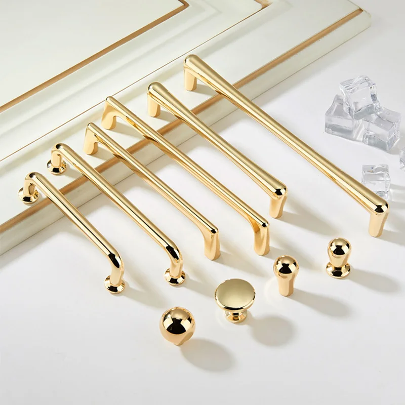 Ручка для мебели дома ручка ящика шкафа круглая квадратная Золотая с отверстием