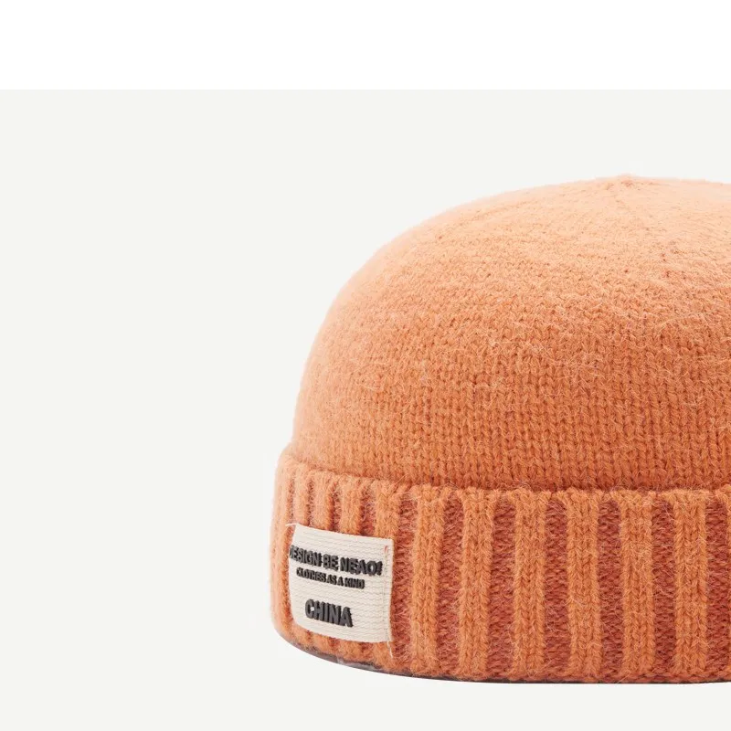 

Chinese style Winter warm beanie casual short letter hip hop hat adult men women wool knitted beanie SkullCap elastic hat unise