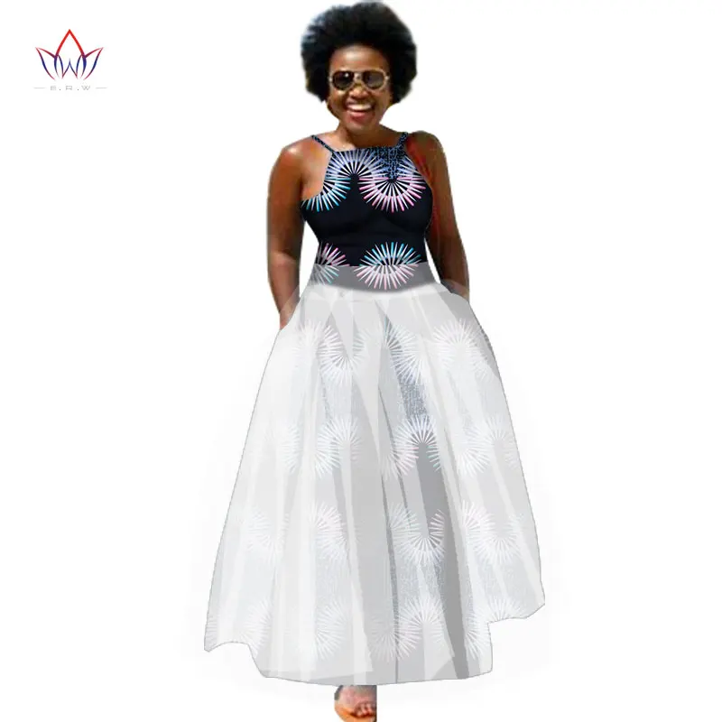 Plus Size Summer Dresses Women 2020 Traditional African Fashion Clothing Africa Wax Dashiki Long Cotton Maxi Dress 7xl WY1440