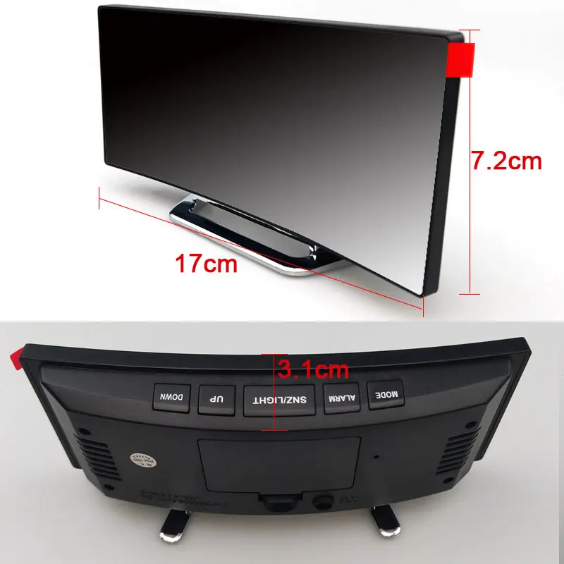 Цифровой будильник большой изогнутый СВЕТОДИОДНЫЙ зеркальный экран функция