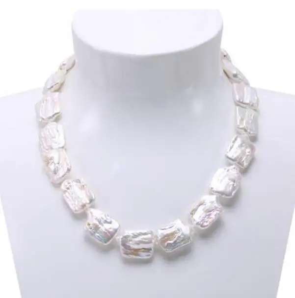 Ювелирные изделия Жемчужное ожерелье Бесплатная доставка 16.5x25-17x25 мм Светло