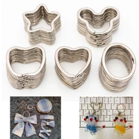 aijju 30pcs creative heart pentagram mickey apple flat split metal ring circle diy crafts jewelry pendant accessory ring
