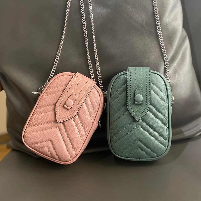 

Mobile phone bag women's Oblique Cross Leather Wallet New versatile mobile phone bag vertical convenient ins Mini Bag Korean bag