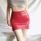 Юбка-карандаш из искусственной кожи с завышенной талией, облегающая мини-юбка в Корейском стиле